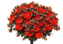 Kunstblume Chrysanthemen-busch blutorange 