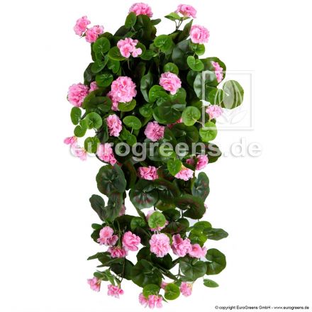 Kunstblume Hängegeranien rosa ca. 70cm (mit Einsteckstab/ ungetopft)