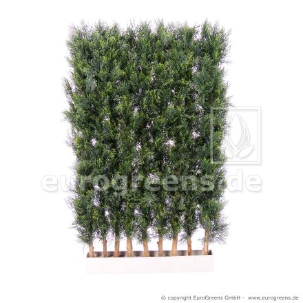 Kunstpflanze Zypressen Hecke ca. 120-125cm mit Naturstämmen