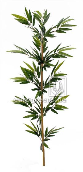 Naturstamm Bambus Stab mit Kuenstlichen Blaettern 150cm