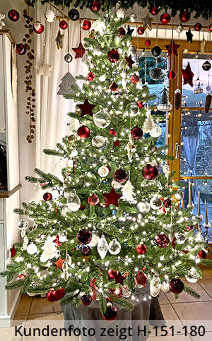 vom Kunden geschmückter künstlichen Weihnachtsbaum Nordmanntanne Alnwick 180cm